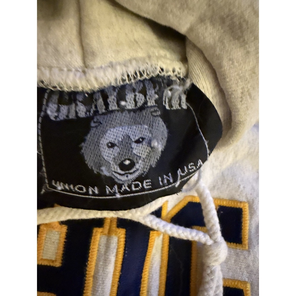 VTG University Of Michigan (U of M)  Hoodie Sweatshirt Gray Embroidered Size 2XL - Picture 5 of 8